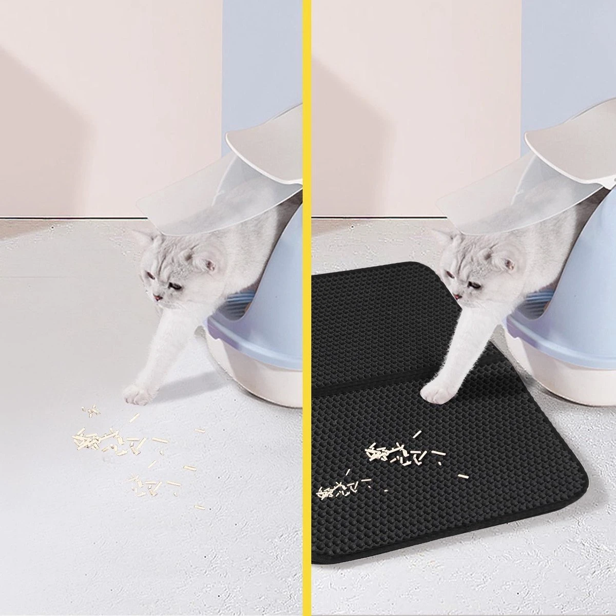 Nobleza Kattenbakmat - Kattenmat Met Filter - Kattenbak Accessoires - Grit Opvanger - 3 Lagen - Waterdicht - 60x45 Cm - Opvouwbaar - Zwart 10 Nobleza Kattenbakmat - Kattenmat Met Filter - Kattenbak Accessoires - Grit Opvanger - 3 Lagen - Waterdicht - 60x45 Cm - Opvouwbaar - Zwart - Afbeelding 8