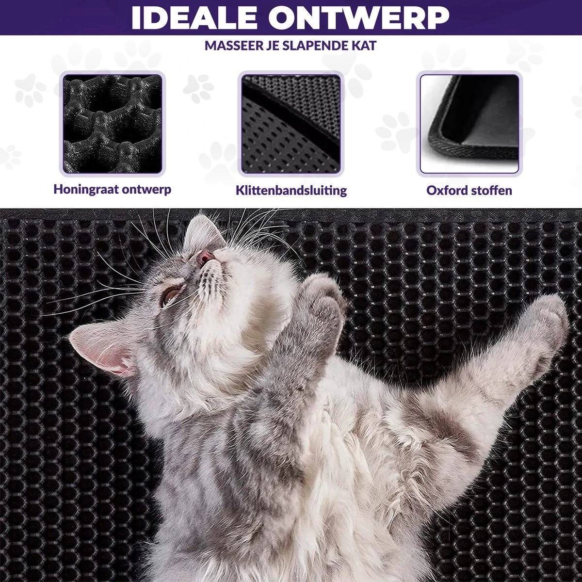 Kattenbakmat - Schoonloopmat - Katten Grit Opvanger - Kattenbakvulling - Waterdicht - Dubbele Laag - Honingraat - 40 X 50 Cm - Zwart 4 Kattenbakmat - Schoonloopmat - Katten Grit Opvanger - Kattenbakvulling - Waterdicht - Dubbele Laag - Honingraat - 40 X 50 Cm - Zwart - Afbeelding 2
