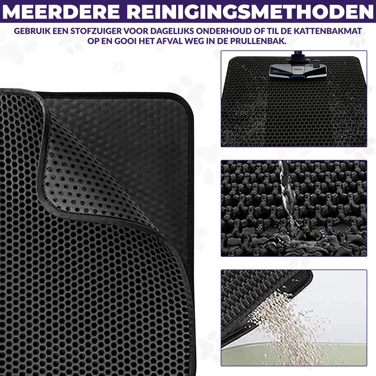 Kattenbakmat - Schoonloopmat - Katten Grit Opvanger - Kattenbakvulling - Waterdicht - Dubbele Laag - Honingraat - 40 X 50 Cm - Zwart 5 Kattenbakmat - Schoonloopmat - Katten Grit Opvanger - Kattenbakvulling - Waterdicht - Dubbele Laag - Honingraat - 40 X 50 Cm - Zwart - Afbeelding 3