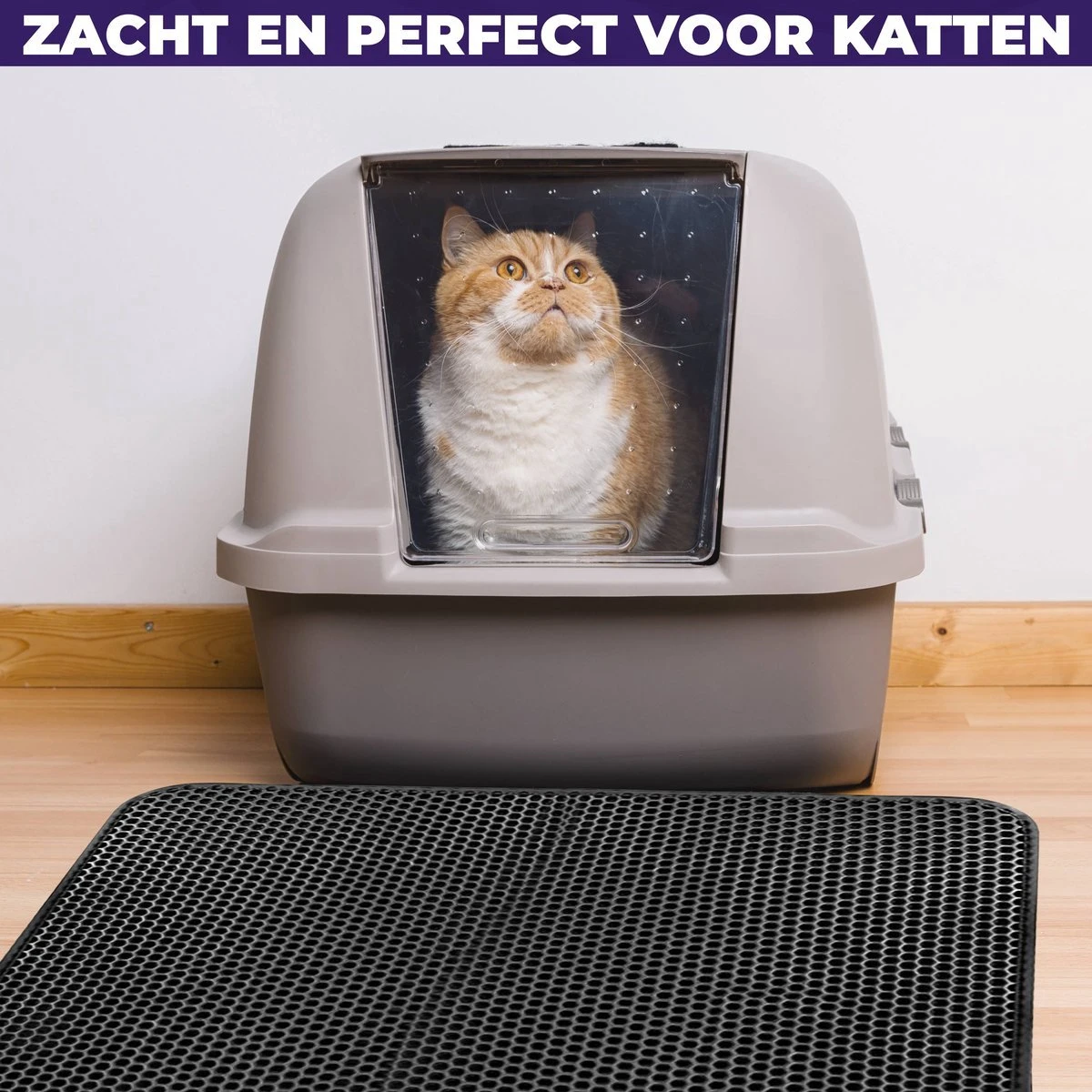 Kattenbakmat - Schoonloopmat - Katten Grit Opvanger - Kattenbakvulling - Waterdicht - Dubbele Laag - Honingraat - 40 X 50 Cm - Zwart 6 Kattenbakmat - Schoonloopmat - Katten Grit Opvanger - Kattenbakvulling - Waterdicht - Dubbele Laag - Honingraat - 40 X 50 Cm - Zwart - Afbeelding 4