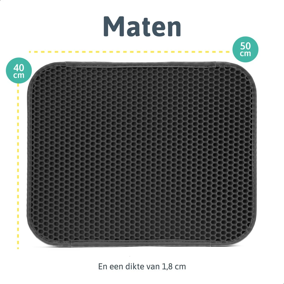 Kattenbakmat - 40 X 50 Cm - Grijs - Uitloopmat Kat - Kattenbakvulling - Opvang Ruimte - Grit Opvanger - Waterdicht - Eco-friendly 4 Kattenbakmat - 40 X 50 Cm - Grijs - Uitloopmat Kat - Kattenbakvulling - Opvang Ruimte - Grit Opvanger - Waterdicht - Eco-friendly - Afbeelding 2