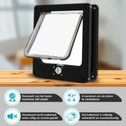 Gluxury Kattenluik Zwart Met Tunnel - 4 Vergrendelingsstanden - Weerbestendig - Binnen En Buiten - Maat L - Nederlandse Handleiding -Kattenproducten 1200x1200 397