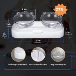 Behave Dubbele Voerbak - Drinkbak - Katten - Verstelbaar - Wit 11 Behave Dubbele Voerbak - Drinkbak - Katten - Verstelbaar - Wit -Kattenproducten 1200x1200 40