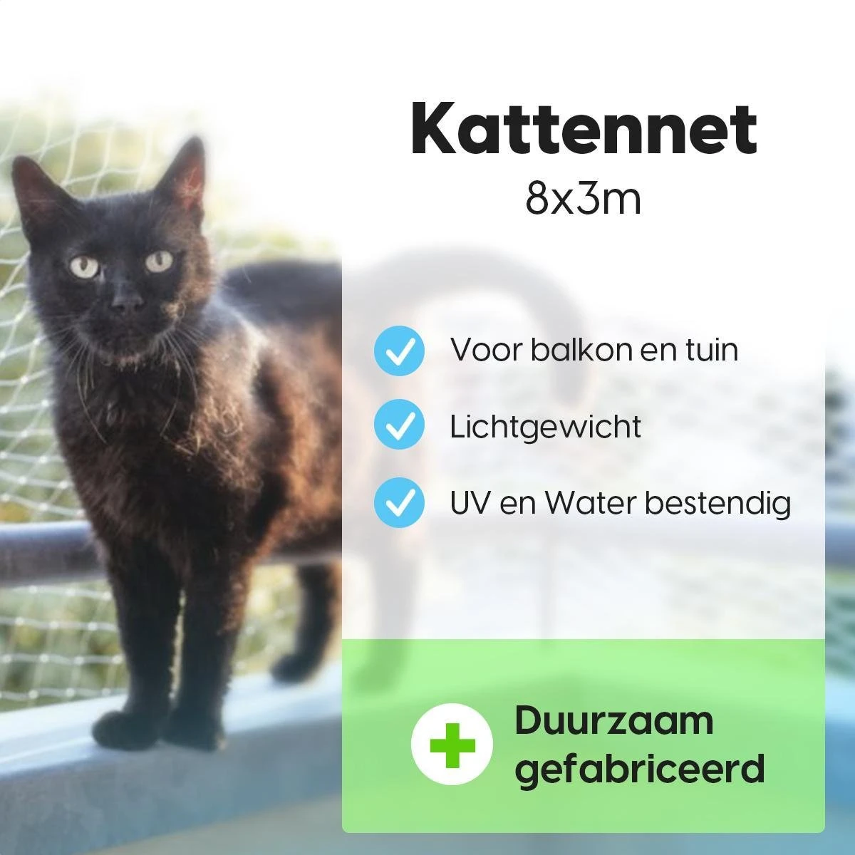 Kattennet - Balkon Net - Katten Gaas - Kattennet Balkon - Transparant - 8x3 M 5 Kattennet - Balkon Net - Katten Gaas - Kattennet Balkon - Transparant - 8x3 M - Afbeelding 3