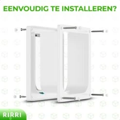 Rirri Kattenluik Met Tunnel - 4 Vergrendelingsstanden - Weerbestendig - Binnen En Buiten - Grote Kat - Maat L - Wit - 25,5 X 23.5 Cm -Kattenproducten 1200x1200 439