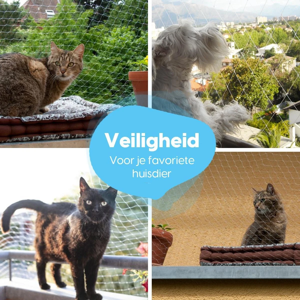 Kattennet Voor Balkon 4x10 Meter - Katten Gaas - Kattennet Balkon - Katten Net - Transparant 7 Kattennet Voor Balkon 4x10 Meter - Katten Gaas - Kattennet Balkon - Katten Net - Transparant - Afbeelding 5