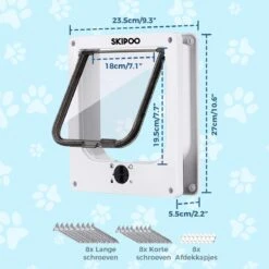 Skipoo Kattenluik Met Tunnel - Weerbestendig - Grote Kat - 4 Vergrendelingsstanden - Wit 12 Skipoo Kattenluik Met Tunnel - Weerbestendig - Grote Kat - 4 Vergrendelingsstanden - Wit -Kattenproducten 1200x1200 485
