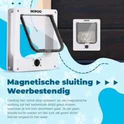 Skipoo Kattenluik Met Tunnel - Weerbestendig - Grote Kat - 4 Vergrendelingsstanden - Wit 13 Skipoo Kattenluik Met Tunnel - Weerbestendig - Grote Kat - 4 Vergrendelingsstanden - Wit -Kattenproducten 1200x1200 486