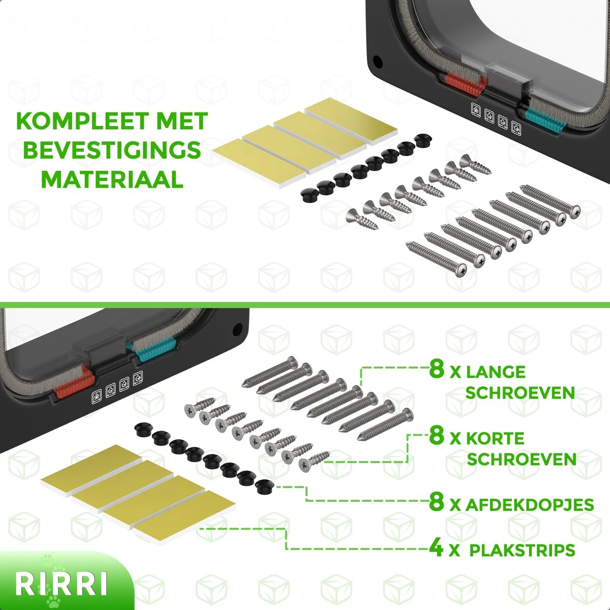 Rirri Kattenluik Met Tunnel - 4 Vergrendelingsstanden - Weersbestendig - Binnen En Buiten - Maat M - Zwart - 19 X 20 Cm 7 Rirri Kattenluik Met Tunnel - 4 Vergrendelingsstanden - Weersbestendig - Binnen En Buiten - Maat M - Zwart - 19 X 20 Cm - Afbeelding 5