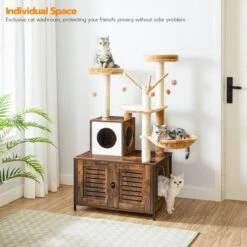 Signature Home Lola Krabpaal Met Kattenbak - Kattenbak Hangmat Mand Katten Huis - Kattenhuis Met Deur En Slot - Krabpalen Katten Huis - Kattenbakmeubel Verborgen - Alles-in-één Kattenspeelgoed Met Kattenhuis - Bruin - 70cm X 132cm X 48cm 25 Signature Home Lola Krabpaal Met Kattenbak - Kattenbak Hangmat Mand Katten Huis - Kattenhuis Met Deur En Slot - Krabpalen Katten Huis - Kattenbakmeubel Verborgen - Alles-in-één Kattenspeelgoed Met Kattenhuis - Bruin - 70cm X 132cm X 48cm -Kattenproducten 1200x1200 571