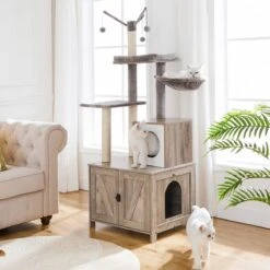 Signature Home Catty Krabpaal Met Kattenbak - Kattenbakkast - Kattenhuis Met Deur En Slot - Krabpalen Met Hangmat Mand Katten Huis - Kattenbakmeubel Verborgen - Alles-in-één Kattenspeelgoed Met Kattenhuis - Grijs - 60cm X 150cm X 48cm 20 Signature Home Catty Krabpaal Met Kattenbak - Kattenbakkast - Kattenhuis Met Deur En Slot - Krabpalen Met Hangmat Mand Katten Huis - Kattenbakmeubel Verborgen - Alles-in-één Kattenspeelgoed Met Kattenhuis - Grijs - 60cm X 150cm X 48cm -Kattenproducten 1200x1200 605