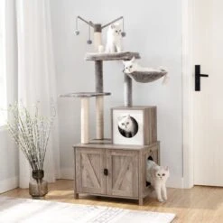 Signature Home Catty Krabpaal Met Kattenbak - Kattenbakkast - Kattenhuis Met Deur En Slot - Krabpalen Met Hangmat Mand Katten Huis - Kattenbakmeubel Verborgen - Alles-in-één Kattenspeelgoed Met Kattenhuis - Grijs - 60cm X 150cm X 48cm 22 Signature Home Catty Krabpaal Met Kattenbak - Kattenbakkast - Kattenhuis Met Deur En Slot - Krabpalen Met Hangmat Mand Katten Huis - Kattenbakmeubel Verborgen - Alles-in-één Kattenspeelgoed Met Kattenhuis - Grijs - 60cm X 150cm X 48cm -Kattenproducten 1200x1200 607