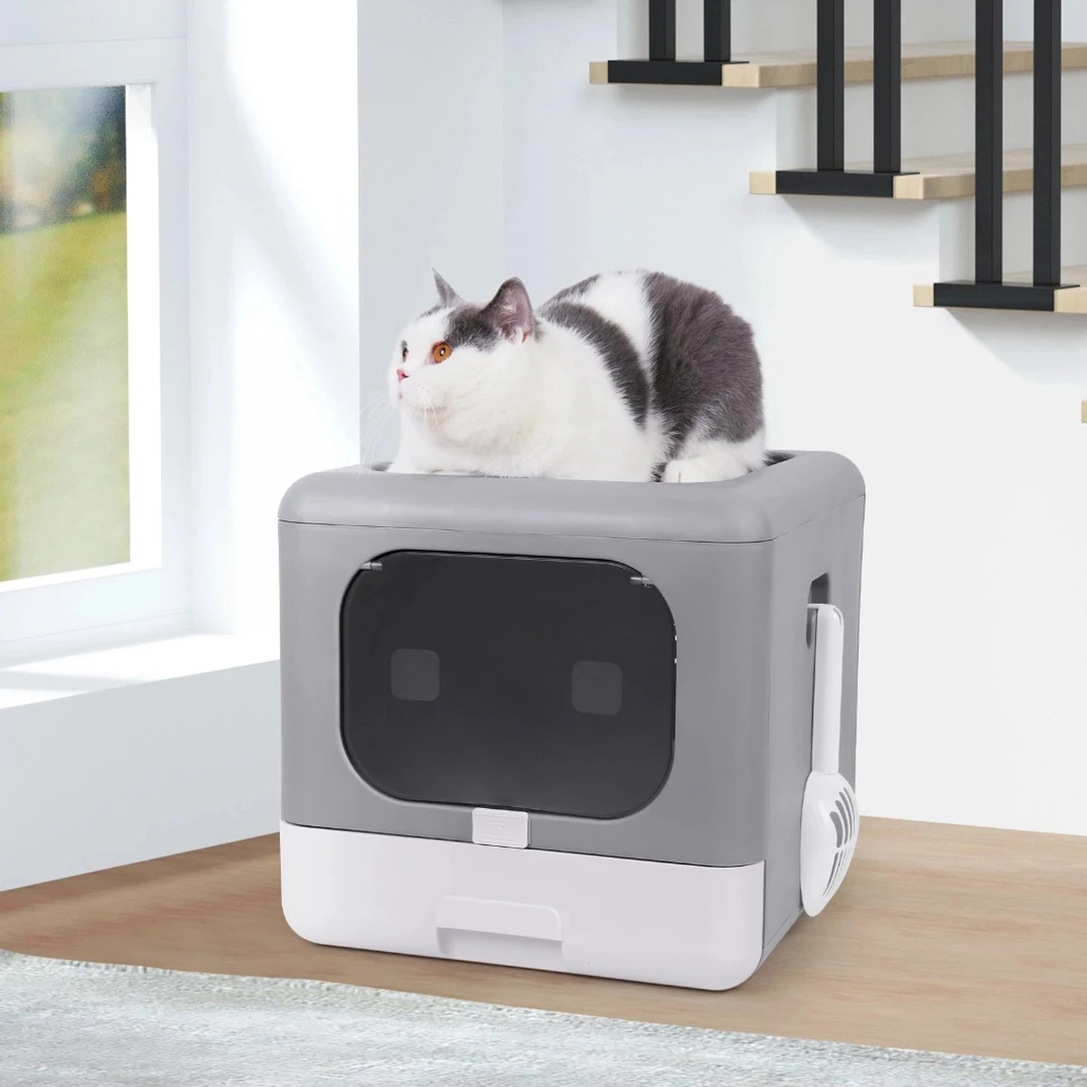 Merkloos Zelfreinigende Kattenbak - Automatische Kattenbak - Kattenbak Zelfreinigend - Electrische Kattenbak - Grijs 4 Merkloos Zelfreinigende Kattenbak - Automatische Kattenbak - Kattenbak Zelfreinigend - Electrische Kattenbak - Grijs - Afbeelding 2