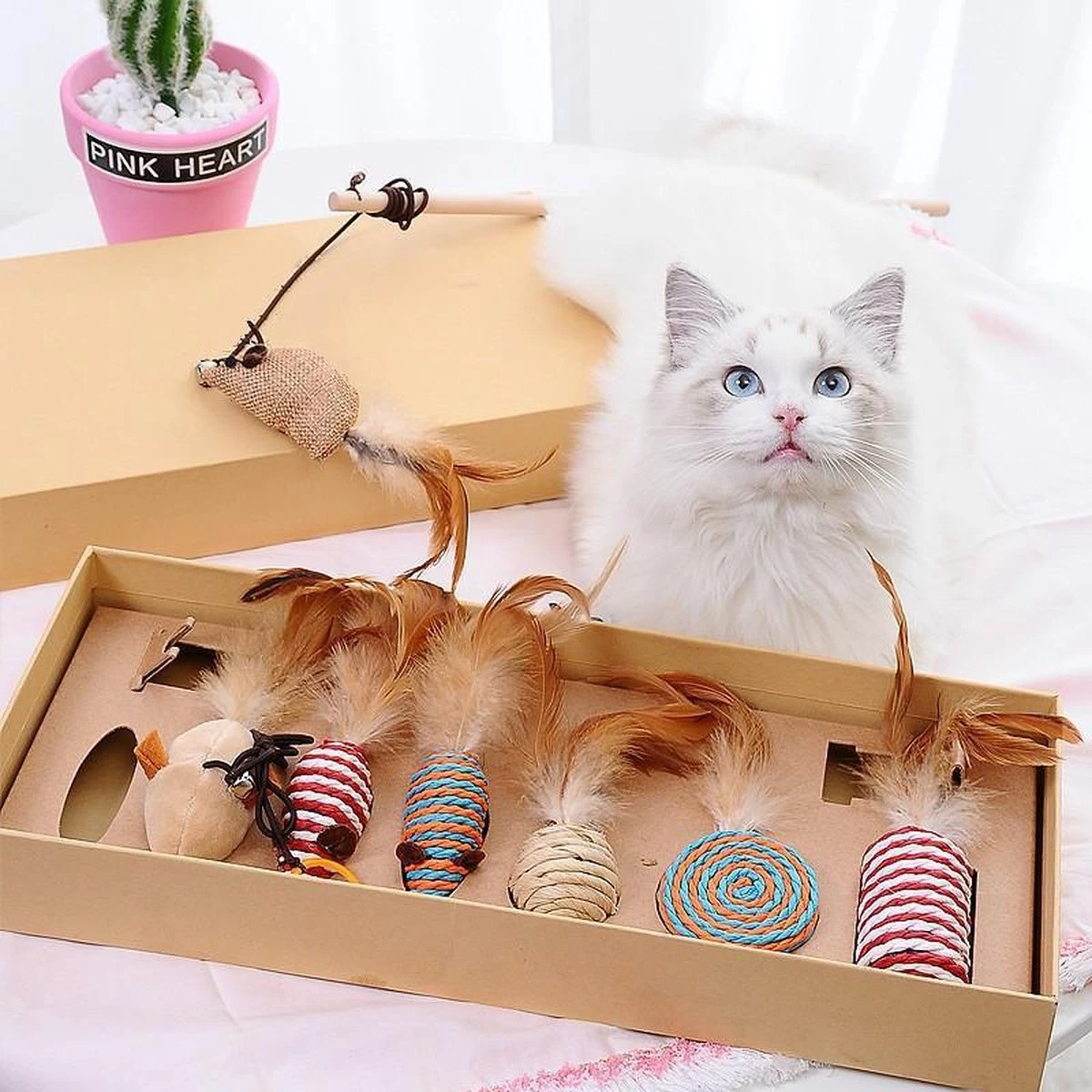 GIZMO Luxe Kattenspeeltjes Set - 7 Speeltjes - Interactieve Kattenhengel, Kattenspeelgoed & Speelmuisjes - Kitten Speeltjes 2 GIZMO Luxe Kattenspeeltjes Set - 7 Speeltjes - Interactieve Kattenhengel, Kattenspeelgoed & Speelmuisjes - Kitten Speeltjes