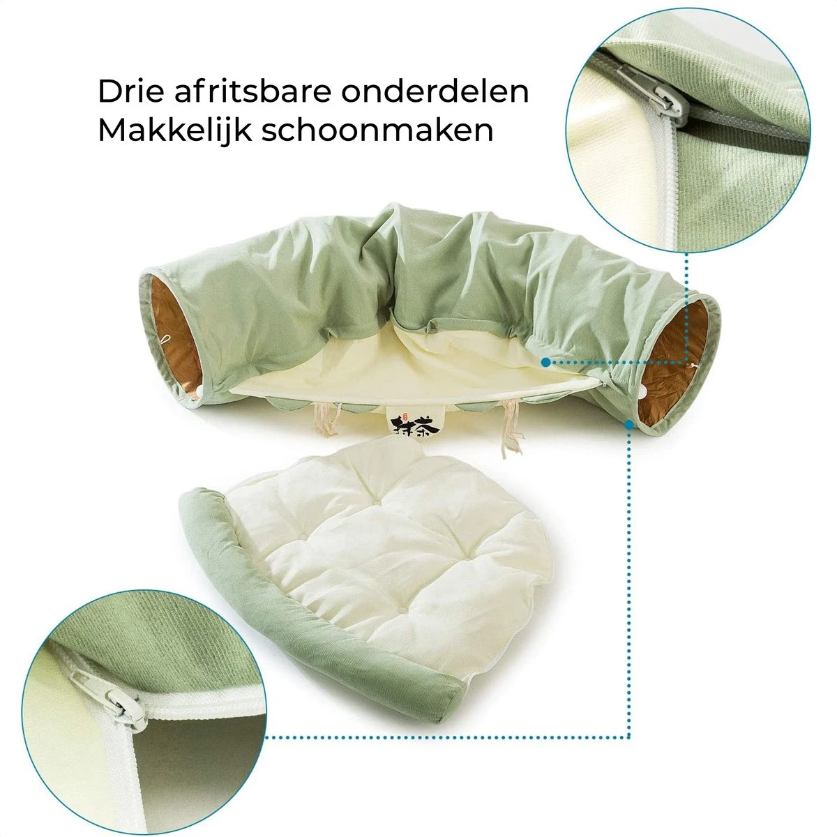 AYOO® Kattentunnel - Kattenmand - Kattenbed - Kattenkussen - Kattenhuis - Speeltunnel Kat - Kattentunnel Met Kattenmand - Poezenmand - Konijnentunnel - Groen 7 AYOO® Kattentunnel - Kattenmand - Kattenbed - Kattenkussen - Kattenhuis - Speeltunnel Kat - Kattentunnel Met Kattenmand - Poezenmand - Konijnentunnel - Groen - Afbeelding 5