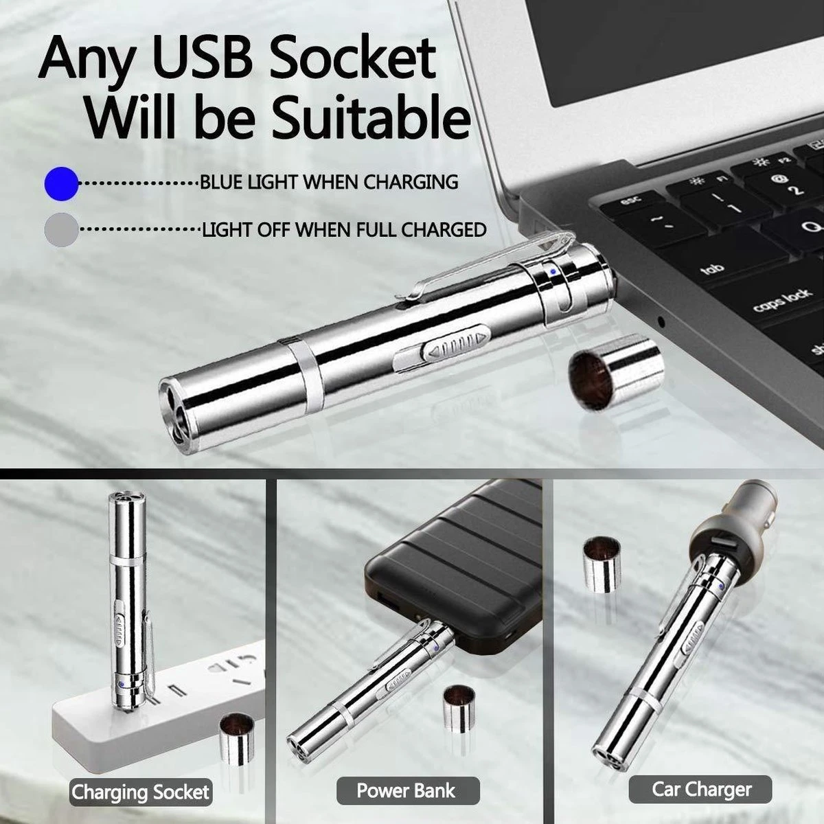 USB Laserpen-7 In 1- Kattenspeelgoed-rode Laser- Fluwelen Opbergzakje- LED- UV Licht- USB Oplaadbaar- Laserlampje- Nieuw Model 2020 7 USB Laserpen-7 In 1- Kattenspeelgoed-rode Laser- Fluwelen Opbergzakje- LED- UV Licht- USB Oplaadbaar- Laserlampje- Nieuw Model 2020 - Afbeelding 5