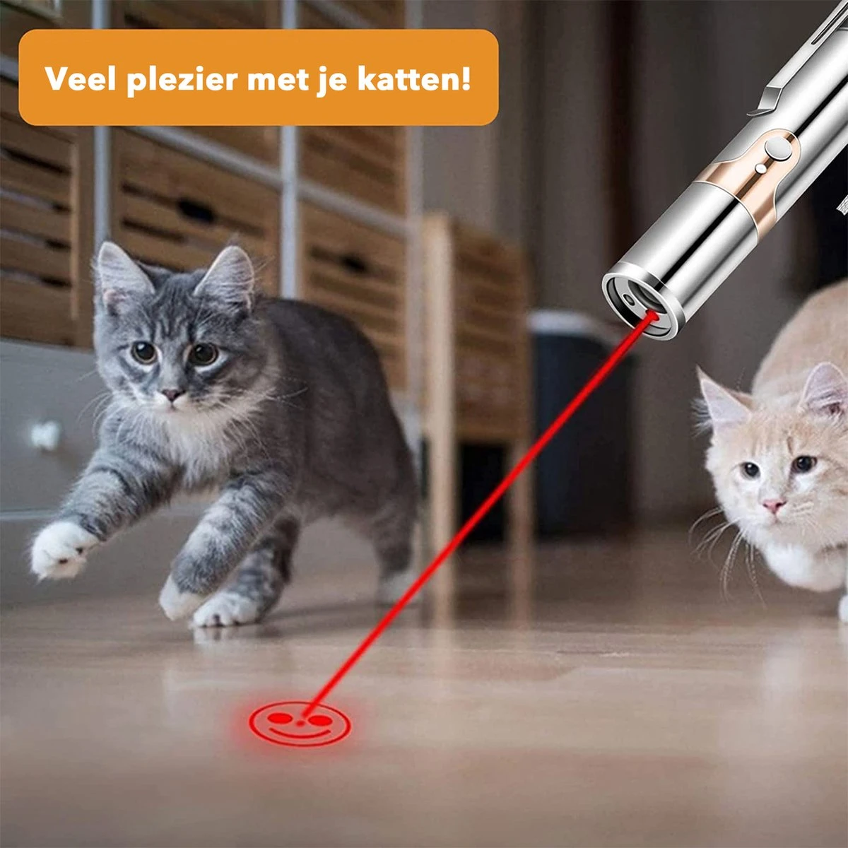 DOWO® - Laserpen - USB Oplaadbaar - Kattenspeeltjes - 7 Verschillende Standen - Laserlampje - RVS Zilver - Laser Pointer 5 DOWO® - Laserpen - USB Oplaadbaar - Kattenspeeltjes - 7 Verschillende Standen - Laserlampje - RVS Zilver - Laser Pointer - Afbeelding 3