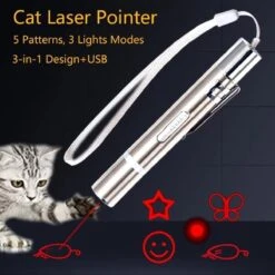 Laserpen - Oplaadbaar Met USB - Rode Laser - RVS Zilver - UV - Zaklamp - LED - Kat - Katten Speeltjes - Kattenspeelgoed - 7 Verschillende Standen -Kattenproducten 1200x1200 788