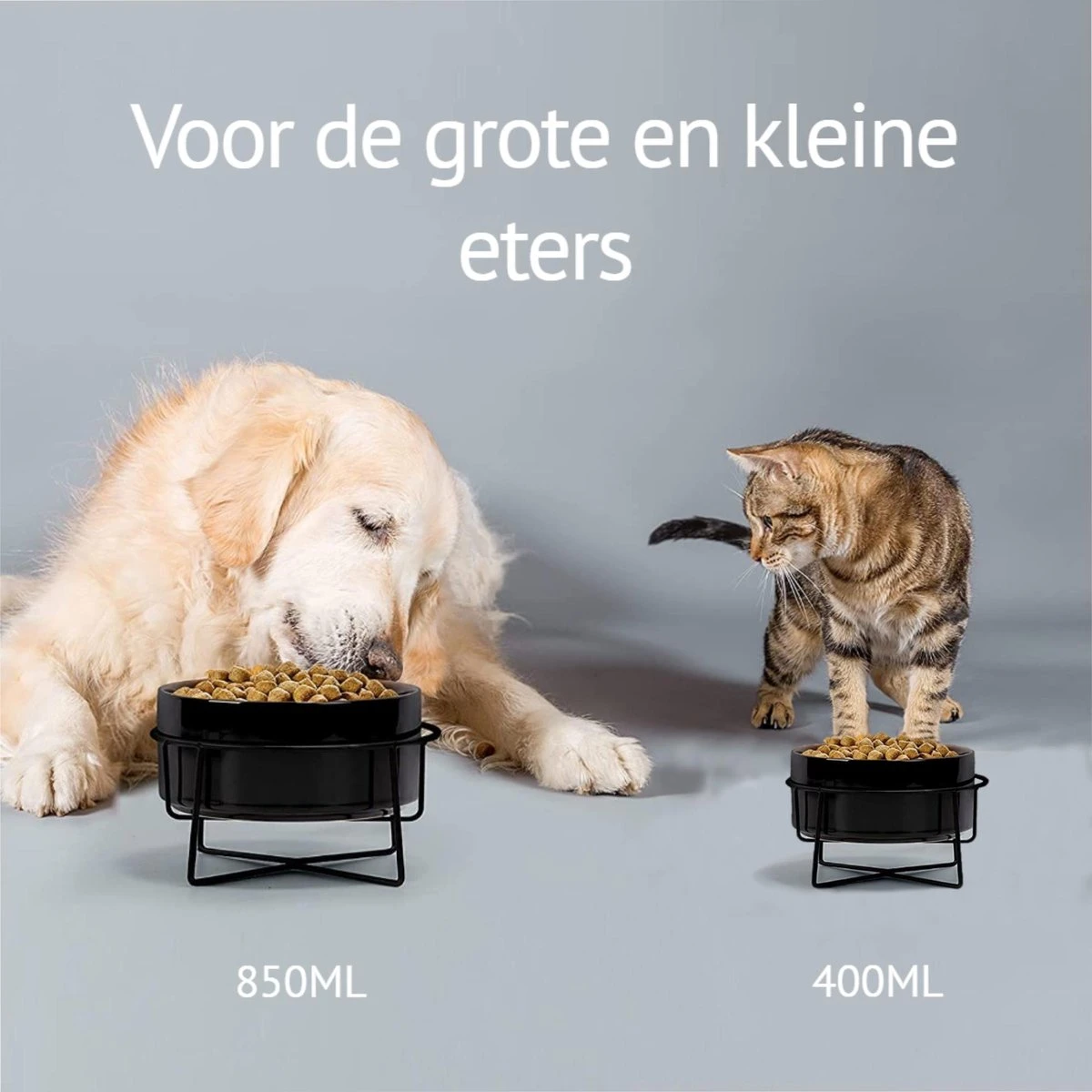 GIZMO 2x Voerbak Kat - 400 Ml - Groen - Keramische Drink- & Voerbakken Met Standaard - 13 Cm - 2 Stuks 5 GIZMO 2x Voerbak Kat - 400 Ml - Groen - Keramische Drink- & Voerbakken Met Standaard - 13 Cm - 2 Stuks - Afbeelding 3