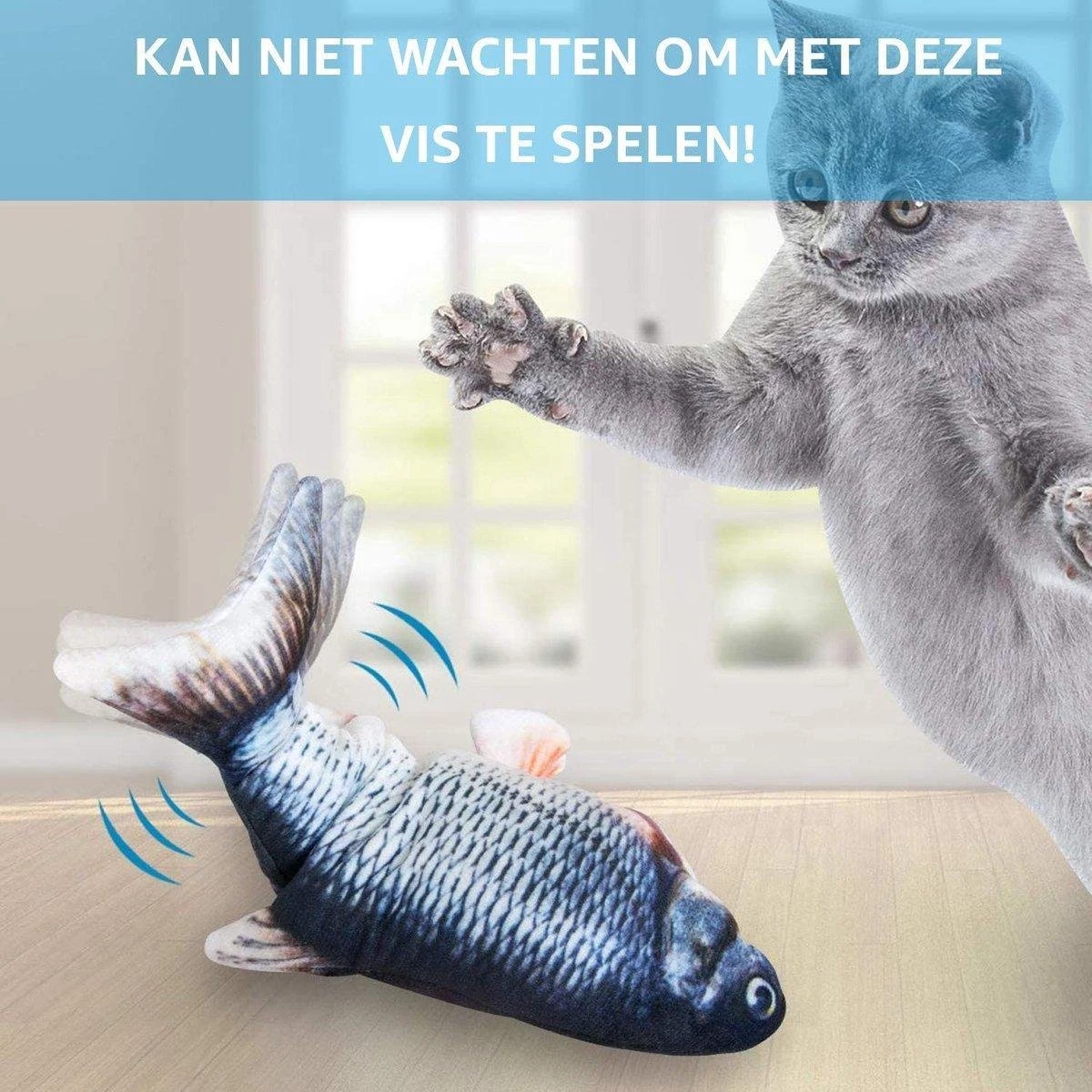 TwinQ Dansende Vis - Bewegende Vis Met Kattenkruid - Kattenspeeltjes - USB Oplaadbaar - Speelgoed Voor Katten - Incl. Kattenlampje 9 TwinQ Dansende Vis - Bewegende Vis Met Kattenkruid - Kattenspeeltjes - USB Oplaadbaar - Speelgoed Voor Katten - Incl. Kattenlampje - Afbeelding 7