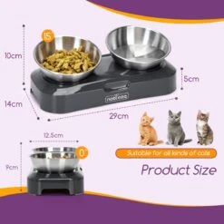 Nobleza Katten Voerbakjes - Ergonomische Dubbele Voerbak - Anti Braak Voerbak Voor Katten - Zwart - Dubbel - RVS 18 Nobleza Katten Voerbakjes - Ergonomische Dubbele Voerbak - Anti Braak Voerbak Voor Katten - Zwart - Dubbel - RVS -Kattenproducten 1200x1200 8