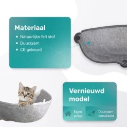 Kattenhangmat - Voor Aan Het Raam - Kom Vorm - Kattenmand - Raam - Hangmat Kat - Dieren - Kattenbed - Kattenmand - Slaapplek - Ligplaats - Grijs 15 Kattenhangmat - Voor Aan Het Raam - Kom Vorm - Kattenmand - Raam - Hangmat Kat - Dieren - Kattenbed - Kattenmand - Slaapplek - Ligplaats - Grijs -Kattenproducten 1200x1200 870
