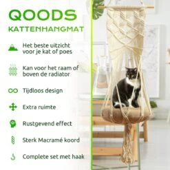 Qoods Kattenhangmat Macramé - Hangende Kattenmand Raam Of Radiator - Kattenbed - Poezenmand 11 Qoods Kattenhangmat Macramé - Hangende Kattenmand Raam Of Radiator - Kattenbed - Poezenmand -Kattenproducten 1200x1200 873