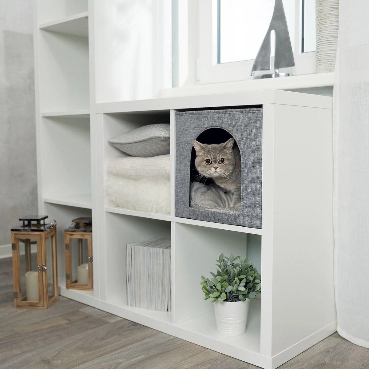 Trixie Kattenmand Iglo Ella Grijs - 33X33X37 CM 4 Trixie Kattenmand Iglo Ella Grijs - 33X33X37 CM - Afbeelding 2