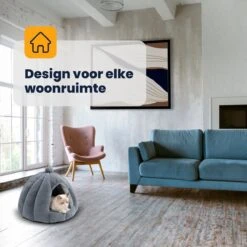 MIRO Katten Huis - Kattenhuizen - Kattenhok - Kattenmand - Dierenhuis - Extra Zacht - Grijs -Kattenproducten 1200x1200 973