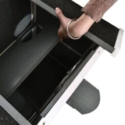 PawHut Kattenhuis Voor Buiten Kattenhut Met 2 Verdiepingen Kattenvilla, Asfaltdak, Massief Hout Grijs D30-236 16 PawHut Kattenhuis Voor Buiten Kattenhut Met 2 Verdiepingen Kattenvilla, Asfaltdak, Massief Hout Grijs D30-236 -Kattenproducten 1200x1200 976