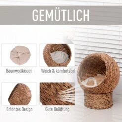 PawHut Kattenmand Rotan Kattennest Kattenbed Met Kussen Huisdierbed Bruin D30-104 16 PawHut Kattenmand Rotan Kattennest Kattenbed Met Kussen Huisdierbed Bruin D30-104 -Kattenproducten 1200x1200 979
