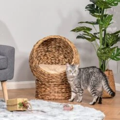 PawHut Kattenmand Rotan Kattennest Kattenbed Met Kussen Huisdierbed Bruin D30-104 22 PawHut Kattenmand Rotan Kattennest Kattenbed Met Kussen Huisdierbed Bruin D30-104 -Kattenproducten 1200x1200 981