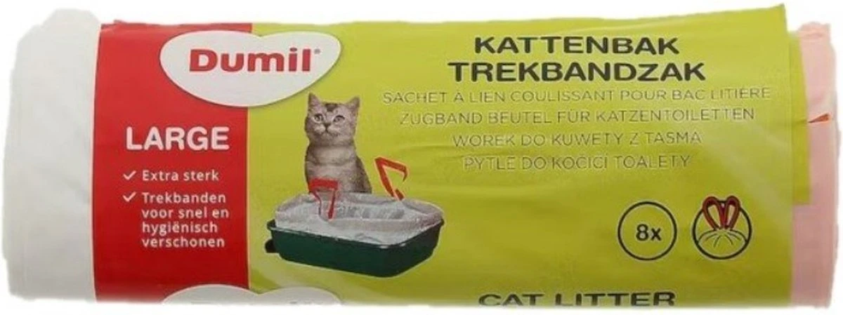 Dumil Kattenbakzakken 24 Rollen á 8 Zakken - Trekbandzakken Voor Kattenbak - 192 Zakken 4 Dumil Kattenbakzakken 24 Rollen á 8 Zakken - Trekbandzakken Voor Kattenbak - 192 Zakken - Afbeelding 2