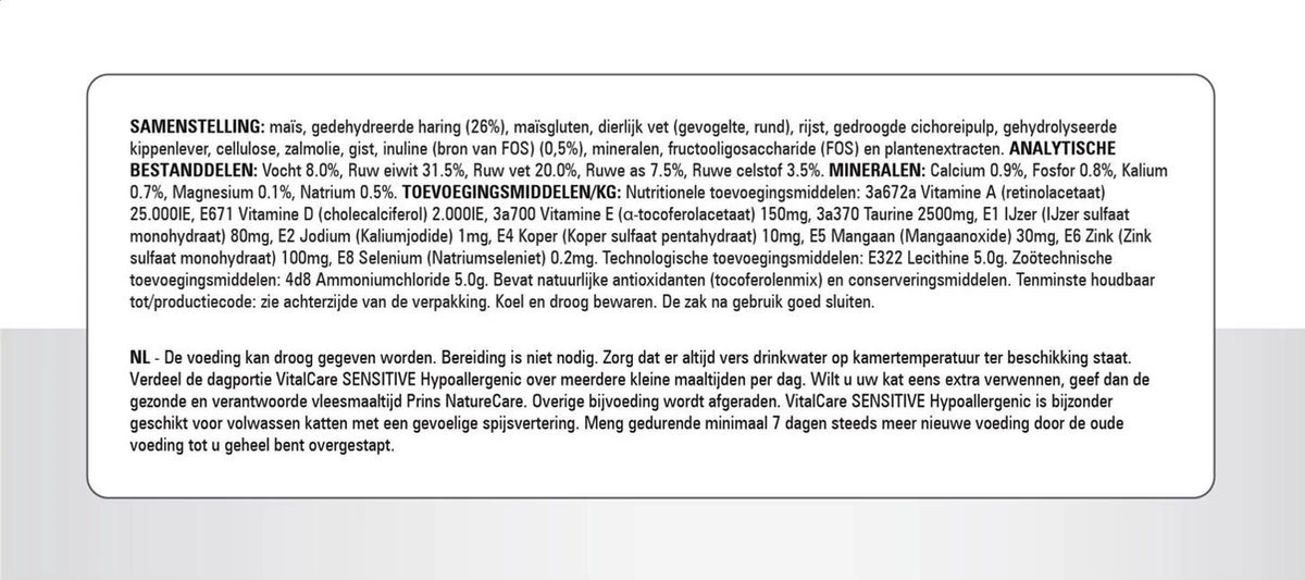 Prins - VitalCare Sensitive Hypoallergic - Kattenvoer - 5 Kg 9 Prins - VitalCare Sensitive Hypoallergic - Kattenvoer - 5 Kg - Afbeelding 7