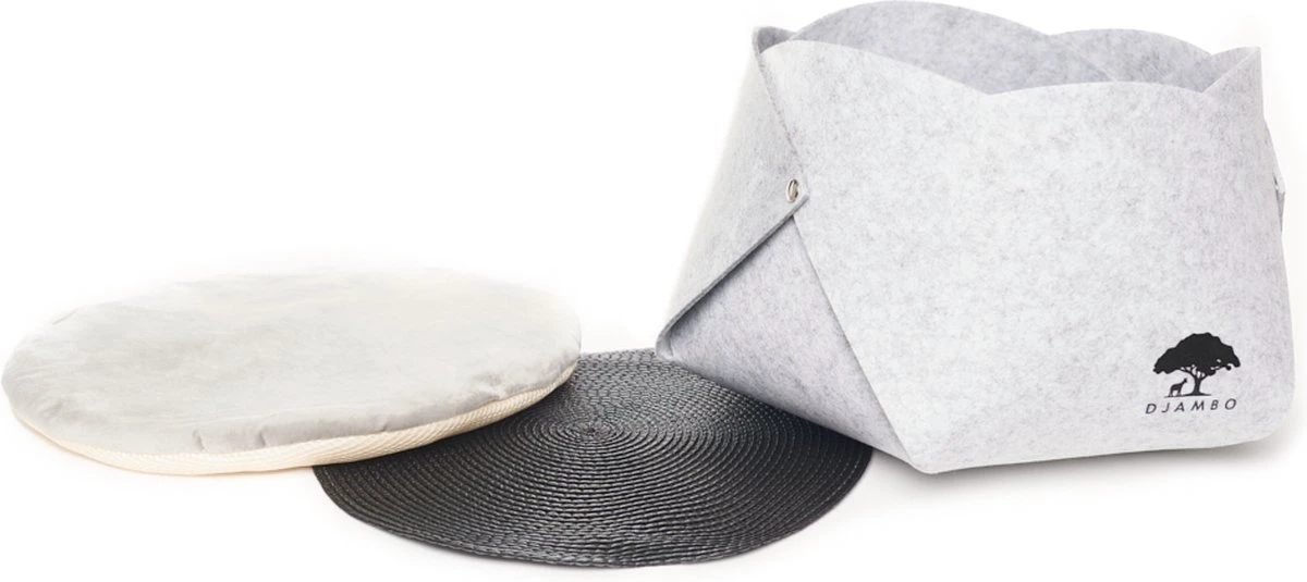 Djambo Grijs Kattenmand Vilt Met 1 Zacht Kussen - Elegant En Praktisch Kattenbed - Comfortabel En Origineel Design 7 Djambo Grijs Kattenmand Vilt Met 1 Zacht Kussen - Elegant En Praktisch Kattenbed - Comfortabel En Origineel Design - Afbeelding 5