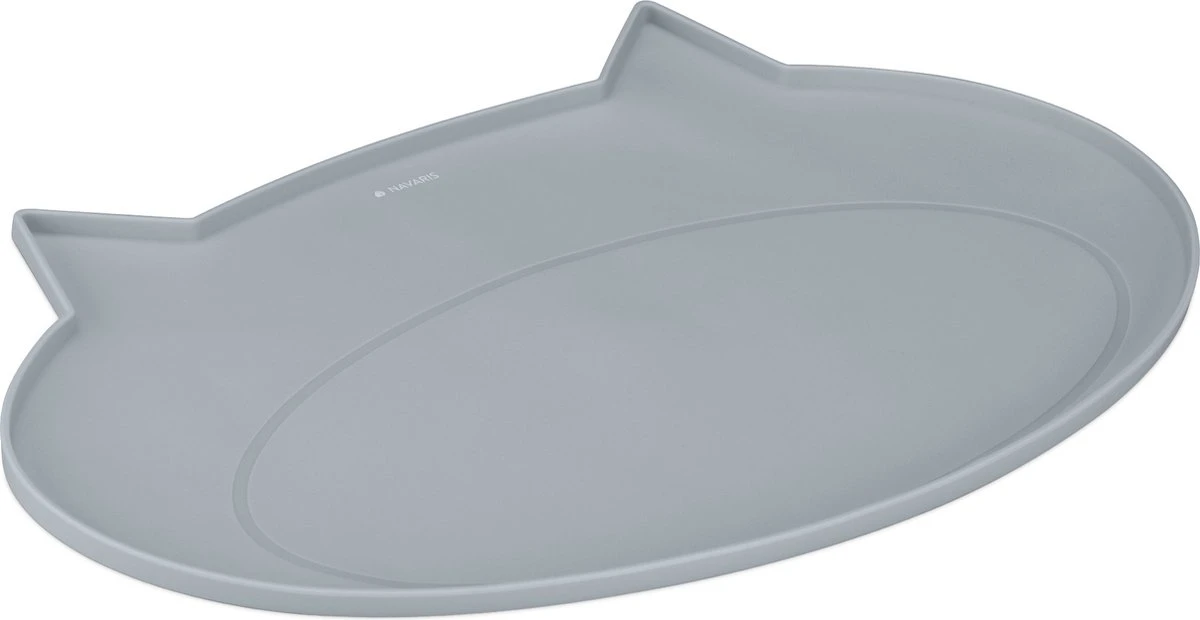 Navaris Siliconen Voederbakmat Voor Katten - Waterdichte Anti-slip Mat Voor Voerbak En Waterbak - 50x32 Cm - In Grijs Kattendesign 6 Navaris Siliconen Voederbakmat Voor Katten - Waterdichte Anti-slip Mat Voor Voerbak En Waterbak - 50x32 Cm - In Grijs Kattendesign - Afbeelding 4