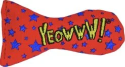 Yeowww! Stinkies Sardientje - Rood Met Sterren - 7.5 Cm - Catnip Kattenkruid ( Kattenspeeltjes )