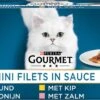 Gourmet Perle Mini Filets In Saus - Kattenvoer Natvoer - Kip, Konijn, Rund & Zalm - 60 X 85 Gr -Kattenproducten 1200x693