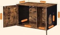 Meubelexpert Kattenhuis Voor Kattenbak - Met Deuren - Vintage - Bruinzwart - PCL002X02 -Kattenproducten 1200x693 4