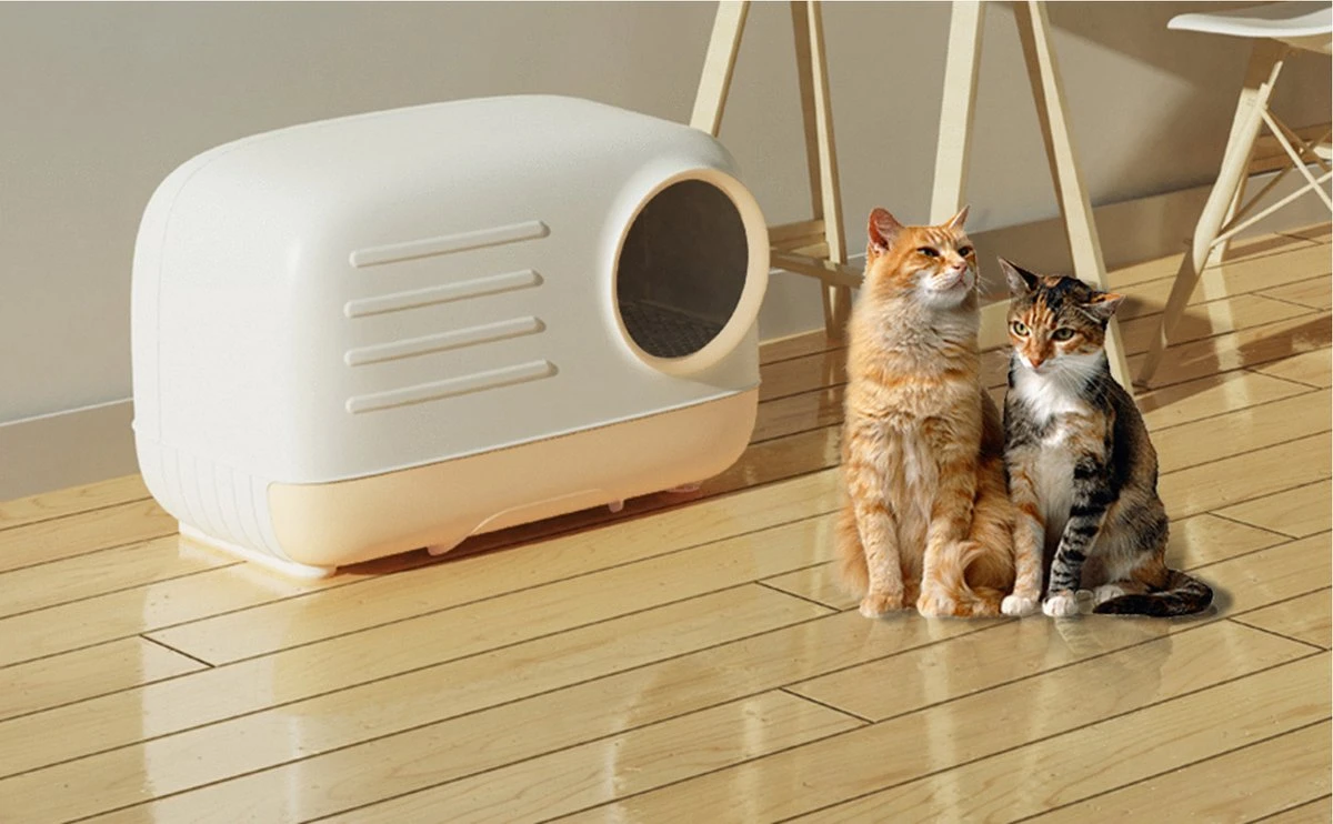 Merkloos PETLUX® XL Kattenbak Retro Design Met Lade, Schep En Opbergruimte - Grote Kattenbak - Kaki 5 Merkloos PETLUX® XL Kattenbak Retro Design Met Lade, Schep En Opbergruimte - Grote Kattenbak - Kaki - Afbeelding 4