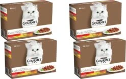 Gourmet Gold Multipack 12x85 G - Kattenvoer - 4 X Vleesmix&Vlees