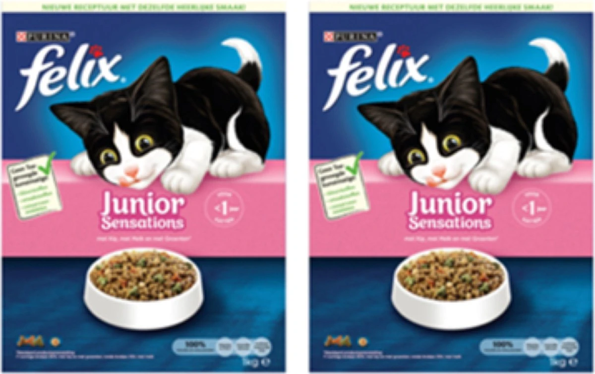 2x Felix Sensations Droog Junior - Kattenvoer - 1kg 3 2x Felix Sensations Droog Junior - Kattenvoer - 1kg