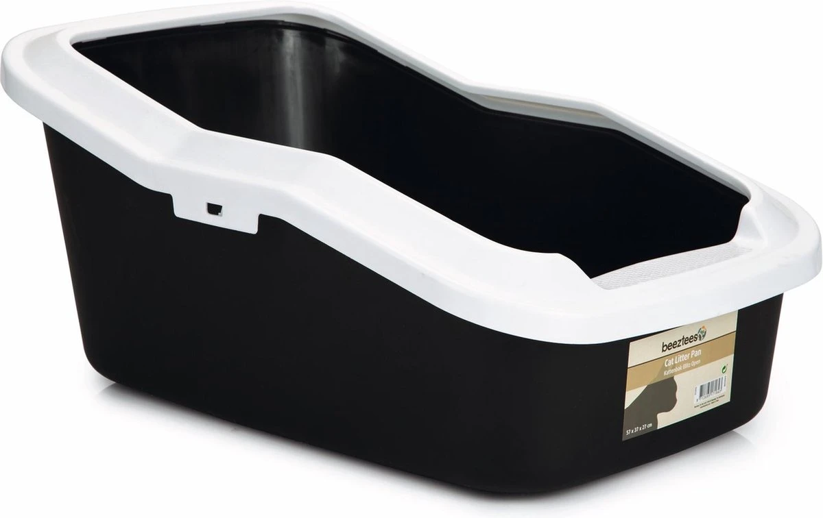 Beeztees Blitz Kattenbak Open Inclusief Rand. Zwart/Wit. 57 X 37 X 27 3 Beeztees Blitz Kattenbak Open Inclusief Rand. Zwart/Wit. 57 X 37 X 27