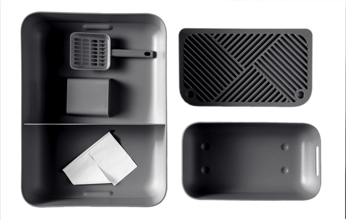 Hoopo® Dome Kattenbak Grijs - Kattenbak - Kattenbakschep - Kattenbakmat 5 Hoopo® Dome Kattenbak Grijs - Kattenbak - Kattenbakschep - Kattenbakmat - Afbeelding 3