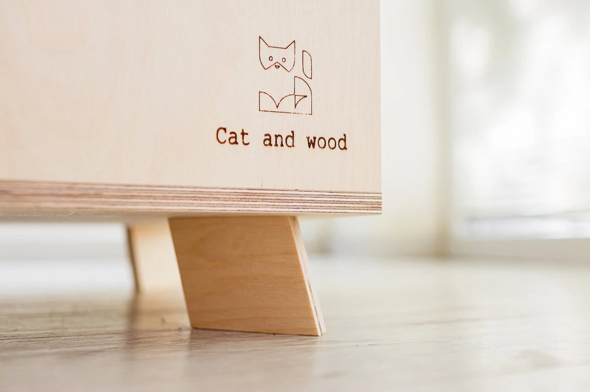 Catandwood Kattenhuis - Kattenbakcontainer - Kattenbak Ombouw - Hout 4 Catandwood Kattenhuis - Kattenbakcontainer - Kattenbak Ombouw - Hout - Afbeelding 2