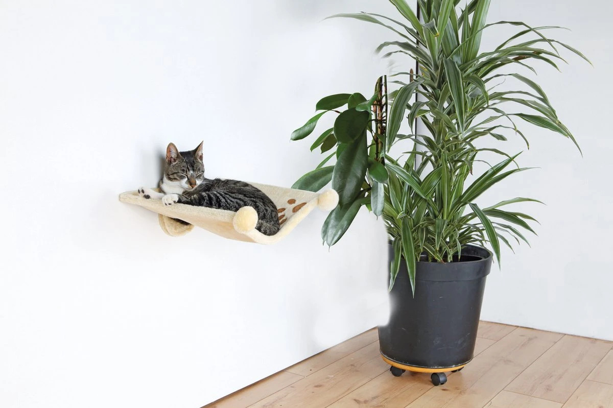 Trixie Hangmat Voor Aan De Muur Beige - 42X41 CM 4 Trixie Hangmat Voor Aan De Muur Beige - 42X41 CM - Afbeelding 2