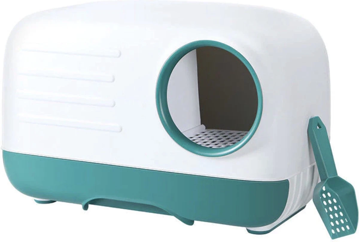 Merkloos PETLUX® XL Kattenbak Retro Design Met Lade, Schep En Opbergruimte - Grote Kattenbak - Kaki 8 Merkloos PETLUX® XL Kattenbak Retro Design Met Lade, Schep En Opbergruimte - Grote Kattenbak - Kaki - Afbeelding 7