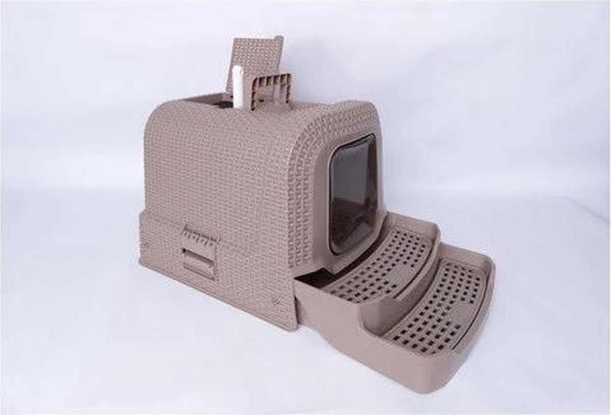 Adori Kattentoiltet Rattan Taupe - Kattenbakken - 69x42x41 Cm 8 Adori Kattentoiltet Rattan Taupe - Kattenbakken - 69x42x41 Cm - Afbeelding 6