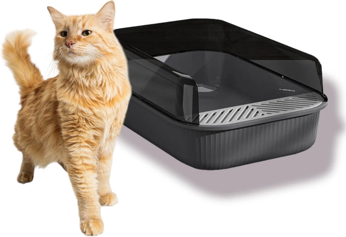 Merkloos Kattenbak - Zwart - Open - Incl. Schep - Modern - Hip - Trendy - Design Kattenbak 7 Merkloos Kattenbak - Zwart - Open - Incl. Schep - Modern - Hip - Trendy - Design Kattenbak - Afbeelding 5