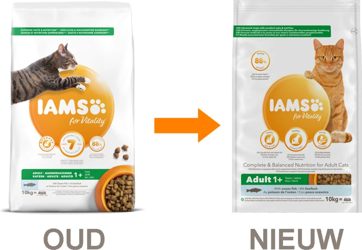 Iams Cat Adult - Vis & Kip - Kattenvoer - 10 Kg 6 Iams Cat Adult - Vis & Kip - Kattenvoer - 10 Kg - Afbeelding 4
